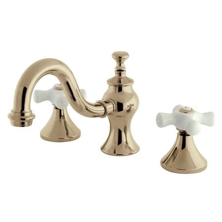 Kingston Brass KC7162PX 8" Widespread Bathroom Faucet, Polished Brass KC7162PX